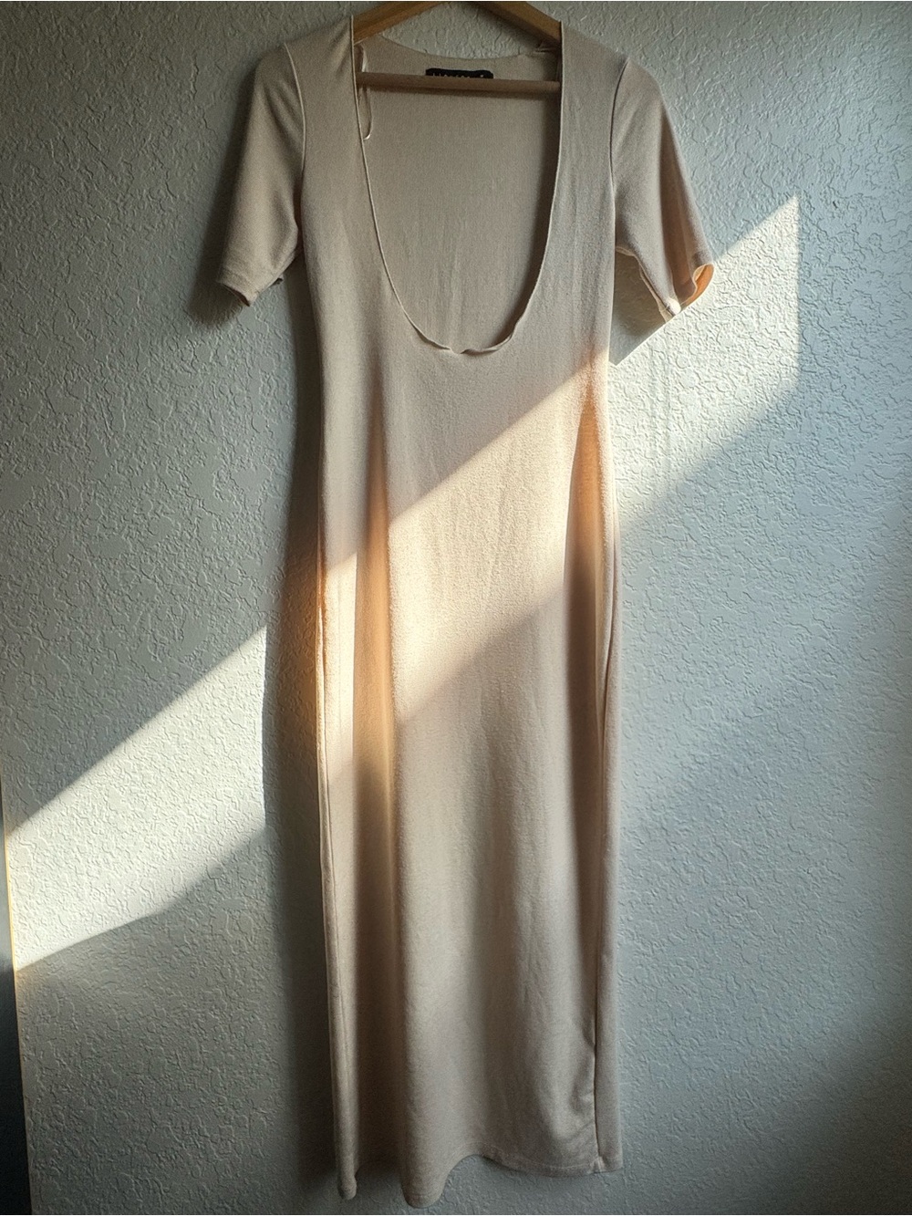Lioness Field of Dreams Maxi Dress Oatmeal Ribbed Sz M
